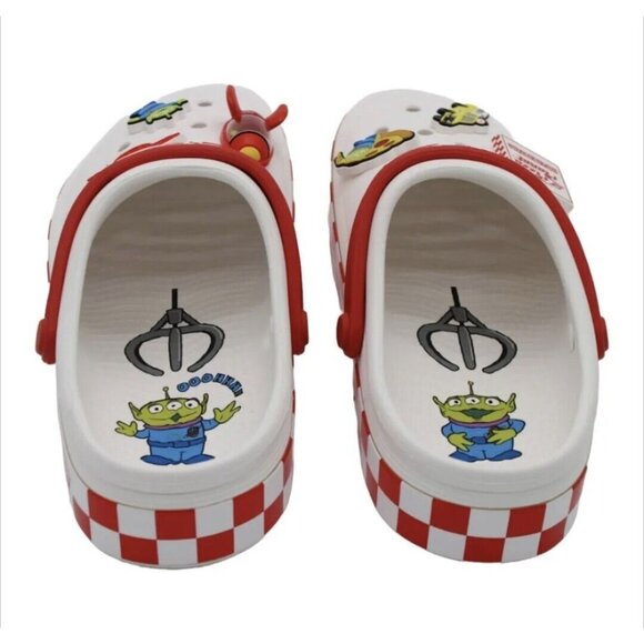 Crocs X Toy Story Pizza Planet Slip On Clog  White Red Size M4 W6 NEW - Picture 3 of 3